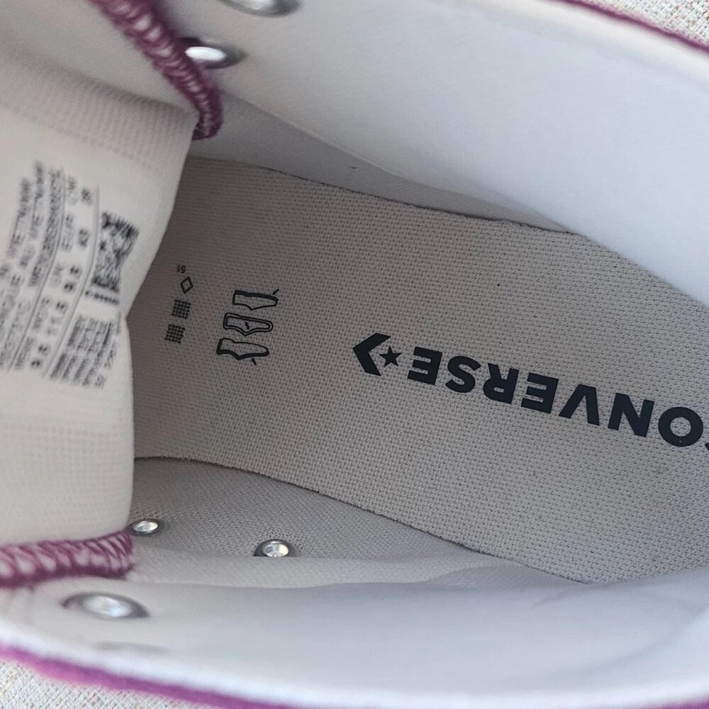 Converse Unisex Shoes Platform Sneaker Plum Canvas Lace Up Shoes Size 9.5M 11.5W - Picture 12 of 12
